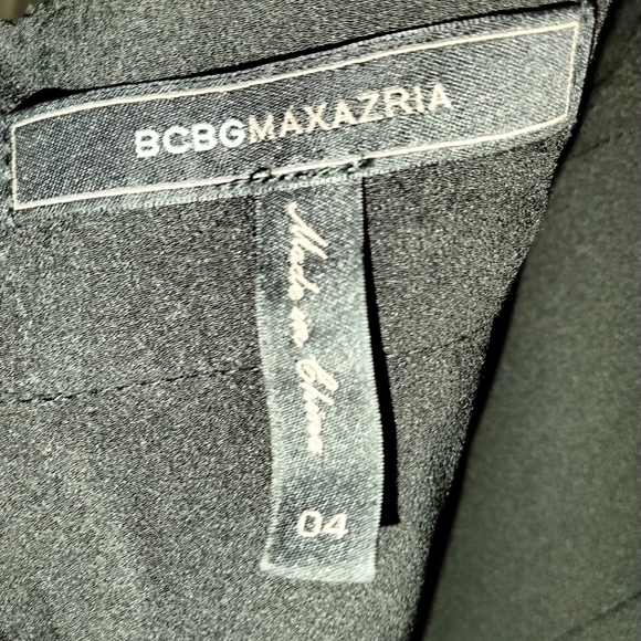 BCBG MaxAzria faux black leather Strappy cocktail dress as 4 - Picture 5 of 7